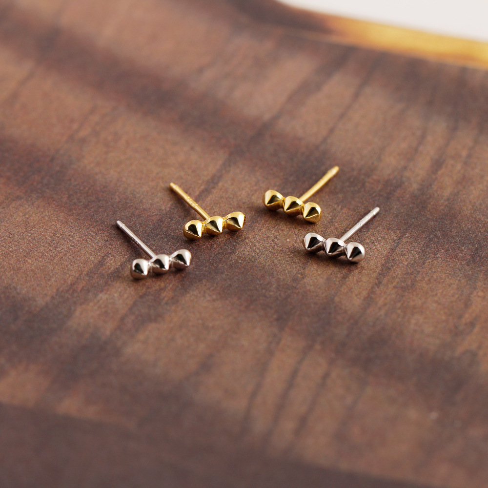 1 Pair Simple Style Geometric Plating Sterling Silver 18k Gold Plated White Gold Plated Ear Studs display picture 5