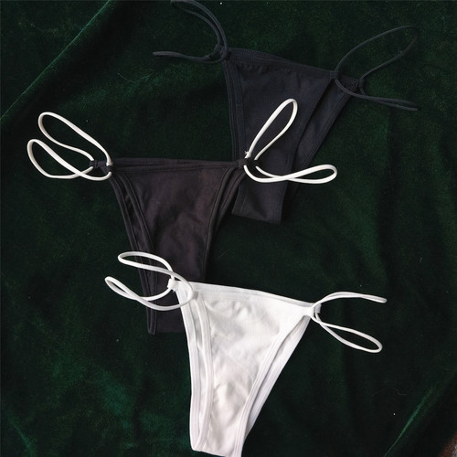 Sexy underwear sexy thin strap thong women's double strap European and American sports one-piece sexy cotton mini thong