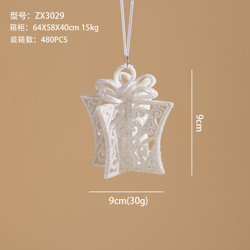 Ventas transfronterizas de champán de Navidad, colgantes de polvo brillante, colgantes de nieve, adornos de árbol de Navidad, props de disparo