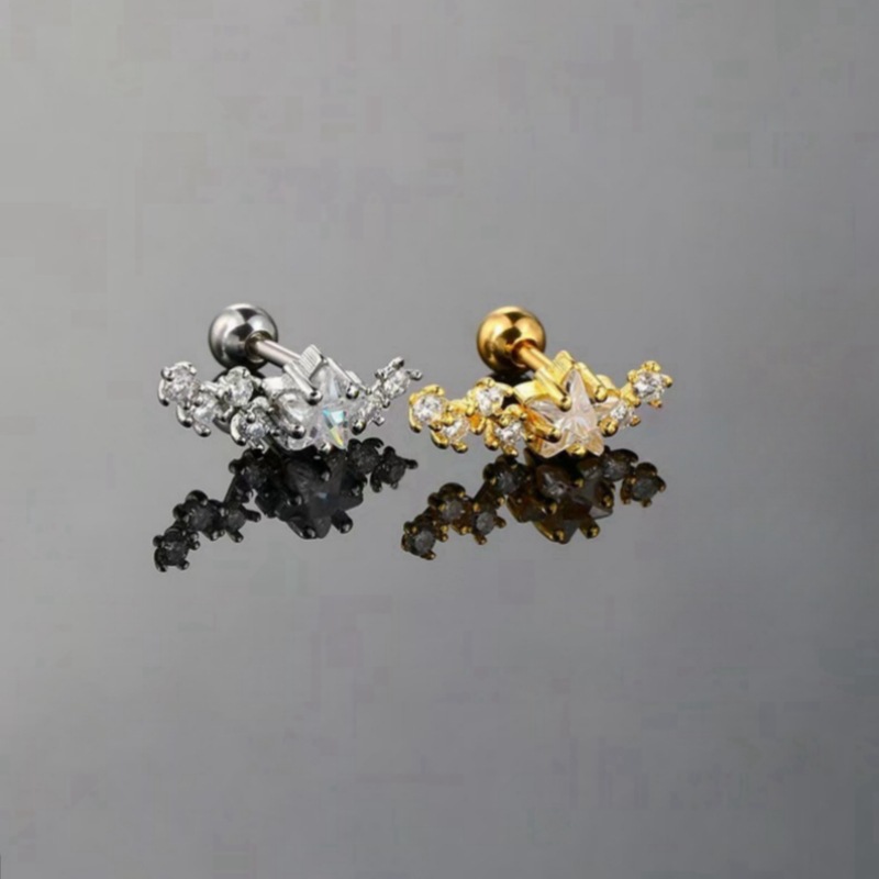 Pointed titanium steel lip stud product view