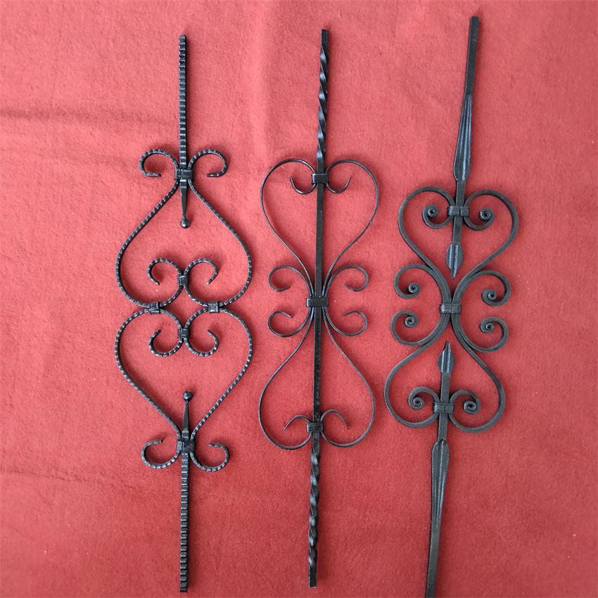 铁艺楼梯立柱花楼梯扶手配件大全扁铁楼梯花扶手支架扶手转角墙托