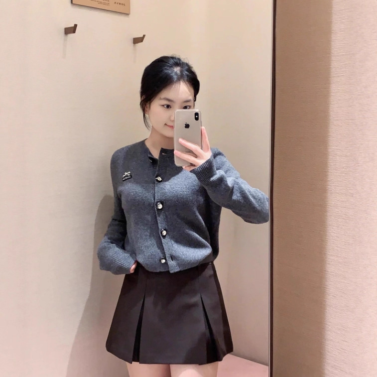 秋冬季2025年新款女装针织开衫圆领休闲百搭订珠洋气毛衣外套上衣|undefined