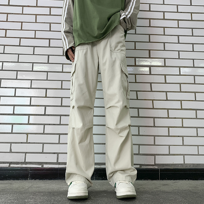 LKTM Men's Wear # Summer Thin Style American High Street Paracaidista Umbrella Pantalones rectos sueltos de pierna ancha de marca de moda para hombres