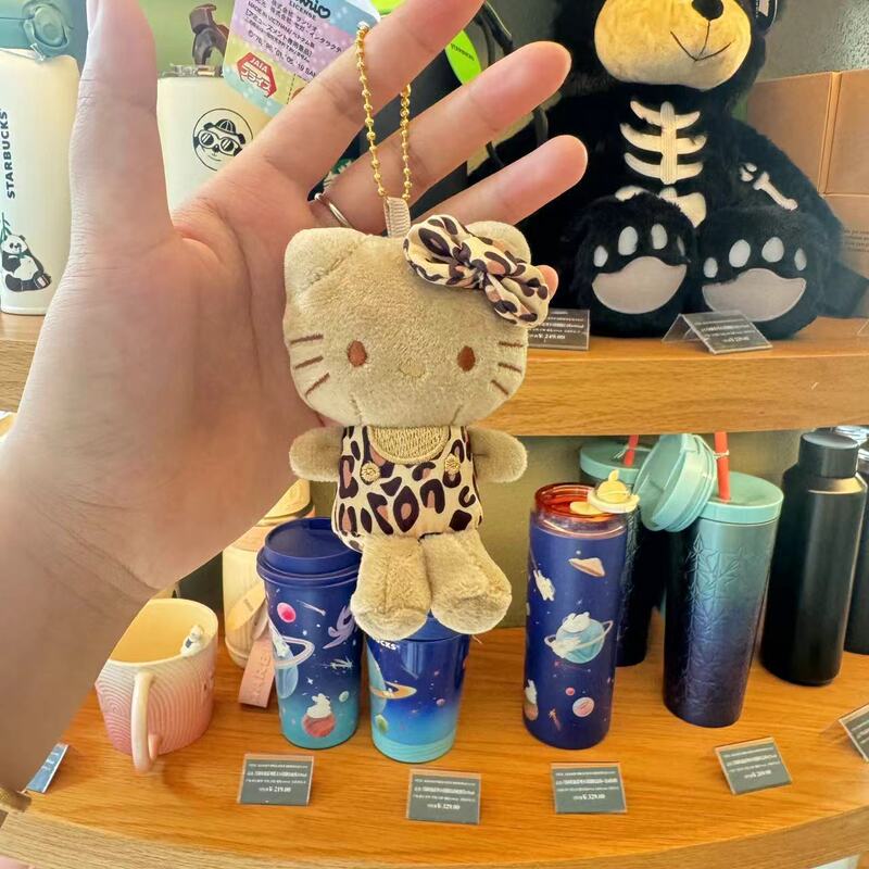 Cartoon Internet Celebrity New Leopard Print Kt Kitten Bag Pendant Plush Toy Cute Girls Trinket Doll Wholesale Cartoon Internet Celebrity New Leopard Print Kt Kitten Bag Pendant Plush Toy Cute Girls Trinket Doll Wholesale