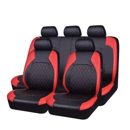 Cubierta de asiento de coche de comercio exterior transfronterizo de una sola línea de diamante de tela escocesa de cuero acolchado de cuero de PVC de cuero de la PU cubierta de asiento universal del coche