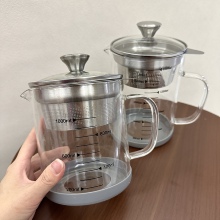 高硼硅玻璃豆浆过滤壶果汁过滤杯油渣壶大容量不锈钢滤渣网泡茶壶