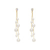 Fashionable earrings from pearl, long silver needle, internet celebrity