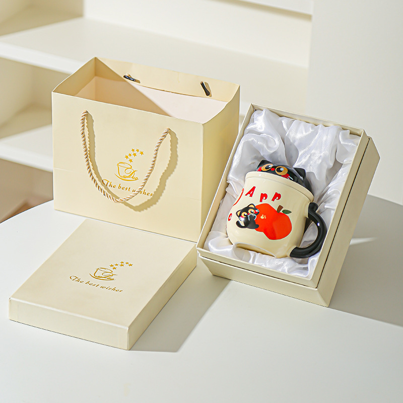 Fruta creativa gatos con tazas de fugas de té encantadoras caricaturas de alto valor de la cara de la taza de desayuno de leche doméstica taza de agua de oficina