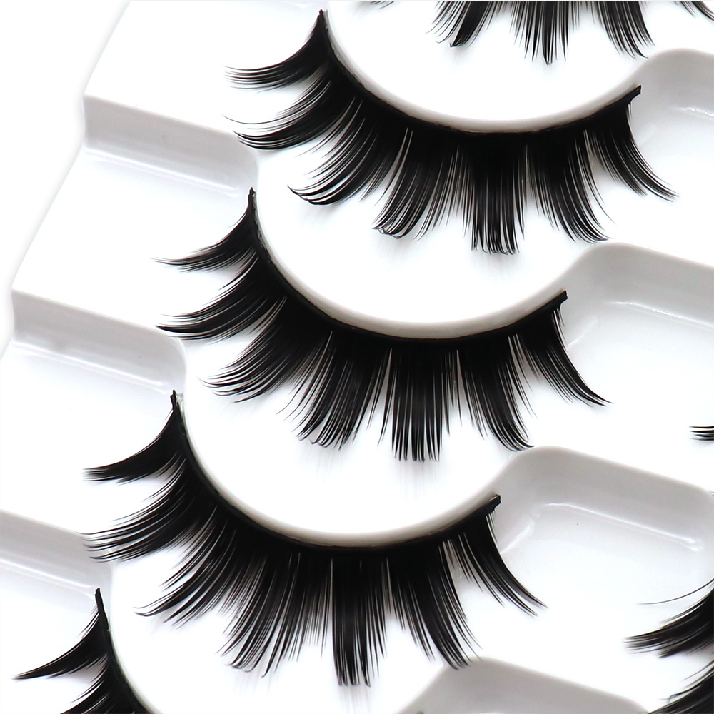 Tres ramas de color demonio 10 pares de pestañas falsas gruesas Barbie caricatura toda una pieza de soporte duro doble párpado