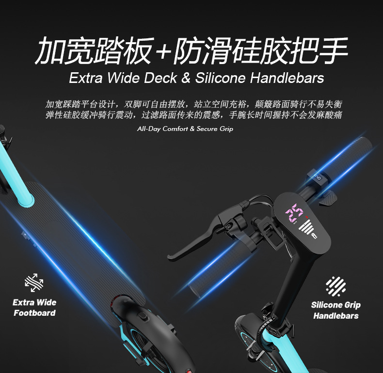 Overseas warehouse delivery of adult folding electric scooters 10inch with front and rear dual shock absorbers, cross-border wholesale from the source manufacturer
