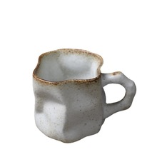 批發【280ml不規則復古陶瓷杯】窯變做舊手工手捏星點粗陶咖啡馬
