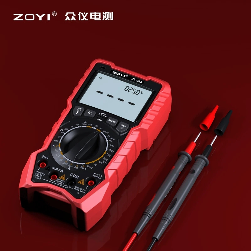 Zhongyi ZT-980/225 высокоточный цифровой мультиметр ручной диапазон неправильного измерения напоминания с NCV звуковой и световой сигнализацией