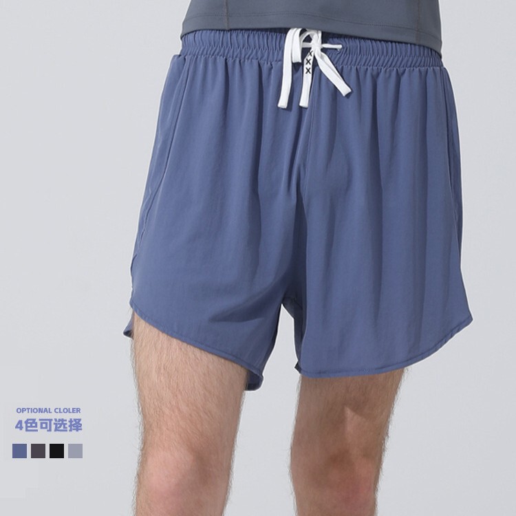 Kuenzi Double-Layer Anti-Embarrassment Spring and Summer Naked-Feel Yoga Shorts, Sun Protection, Quick-Drying, Breathable, Plus-Size Sports Shorts