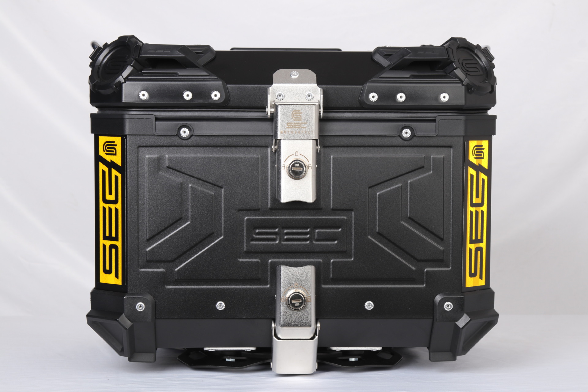 Fabricante de motocicleta 45L impermeable baúl de aleación de aluminio baúl trasero de automóvil eléctrico caja de almacenamiento de desmontación rápida