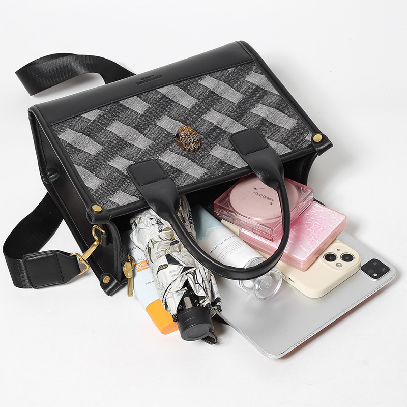 Transfronterizos de alta calidad tejido bolso denim de mujer gran capacidad bolso de mano tote urbano simple mochila de viaje