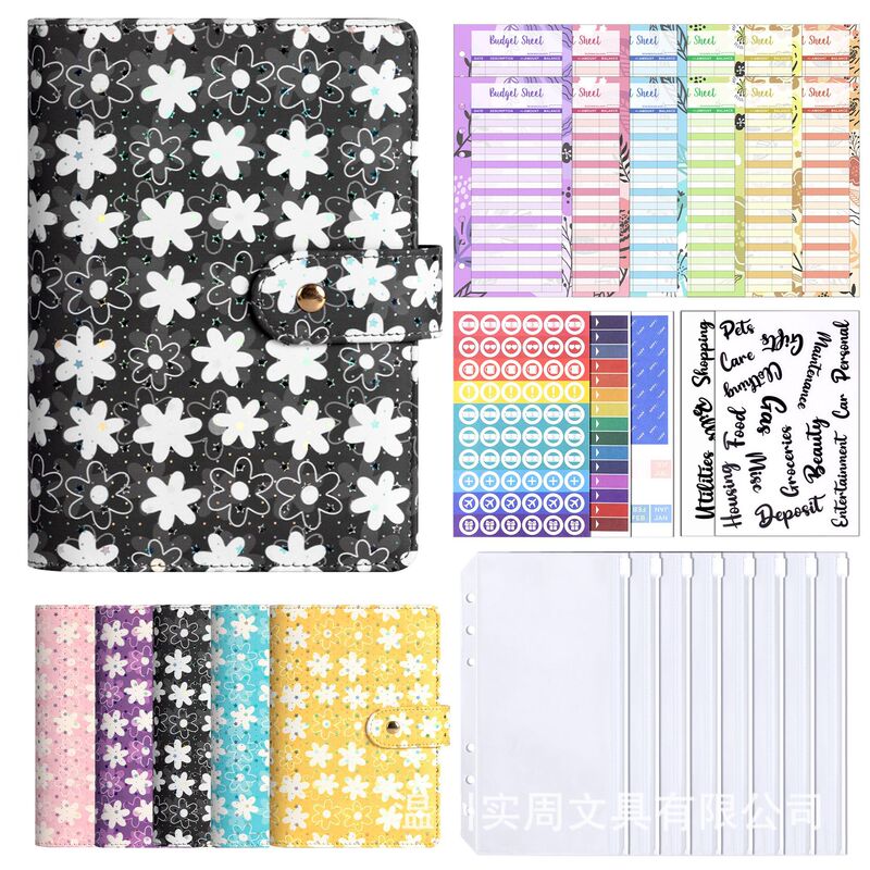 马卡龙a6pu皮革活页记账笔记本批发创意现金预算财务规划师手账本|undefined