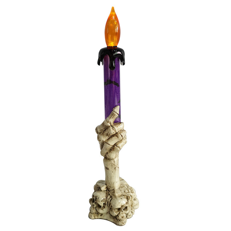 Halloween lámpara de vela de mano fantasma lámpara de esqueleto lámpara de calabaza props decoración lámpara LED lámpara de vela electrónica vela image 6