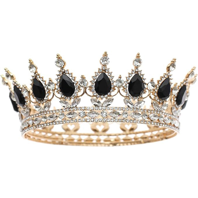Gran princesa europea corona de novia de alta calidad corona barroca europea y americana joyas de cabello de lujo