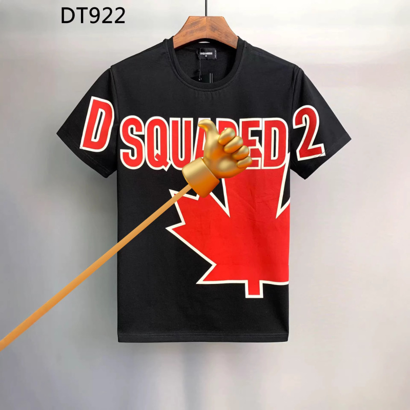 Dsq Summer Men's T-Shirt D2 New European and American Style Youth Personality Trendy Top Student Base Shirt Fashion Print