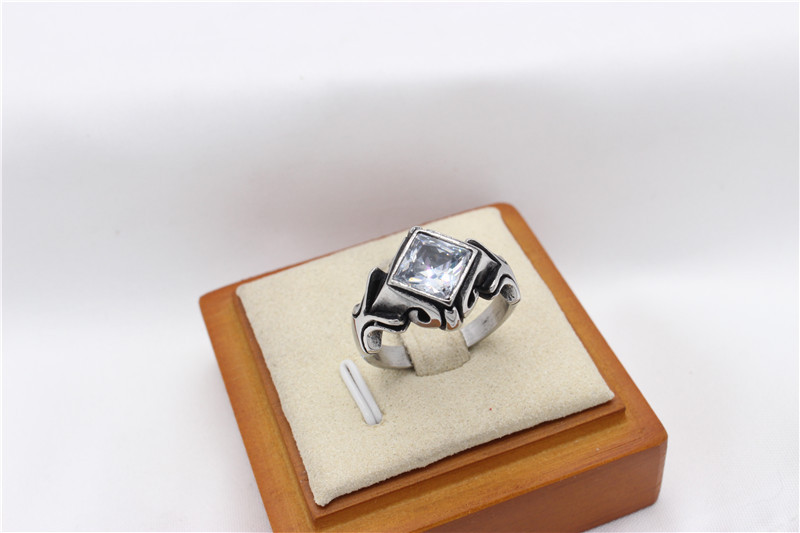 Titanium Steel Material Retro Rhombus Titanium Steel Men's Rings