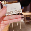 Silver needle, zirconium, fashionable earrings with tassels, silver 925 sample, light luxury style, wholesale