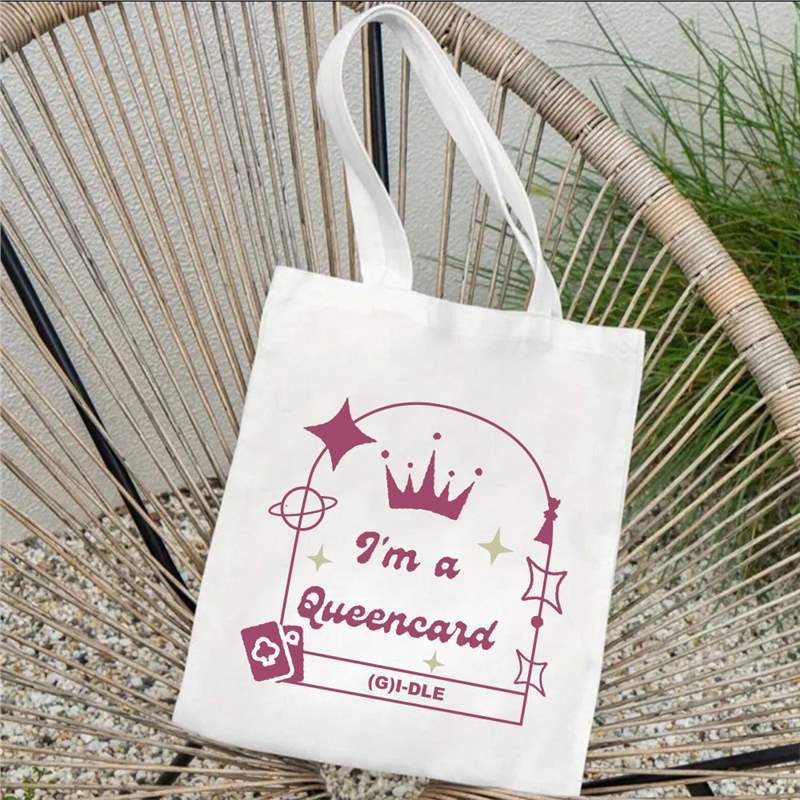 kopo款帆布袋 女团GI-DLE单肩包 新专辑周边粉丝爱心应援手提女包