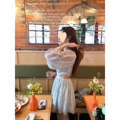 法式長袖碎花連衣裙女裝性感純欲顯瘦短裙春秋新款絕美小裙子高級