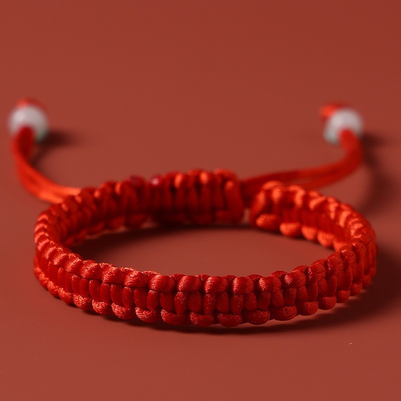 빨간 로프 플랫 매듭