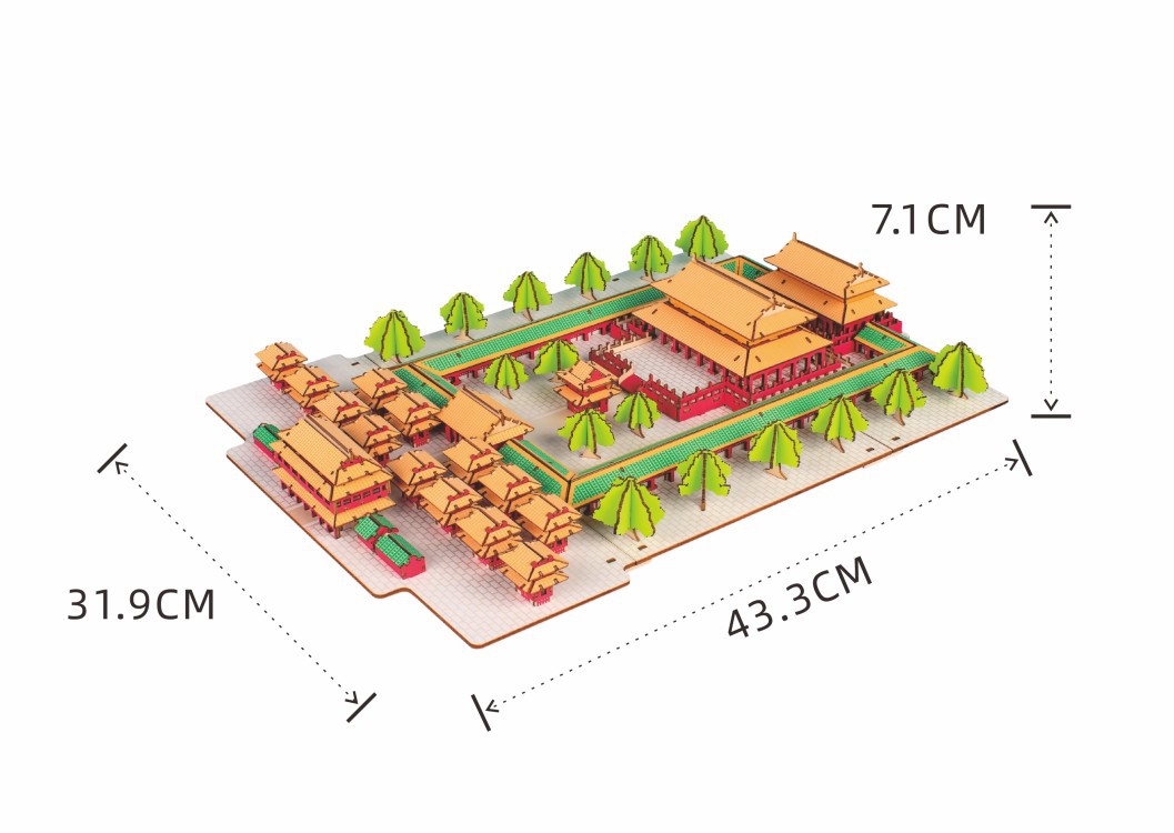 3D rompecabezas de madera rompecabezas tridimensional modelo de rompecabezas para niños edificio de estilo nacional bloques de construcción de alta dificultad montaje de juguete