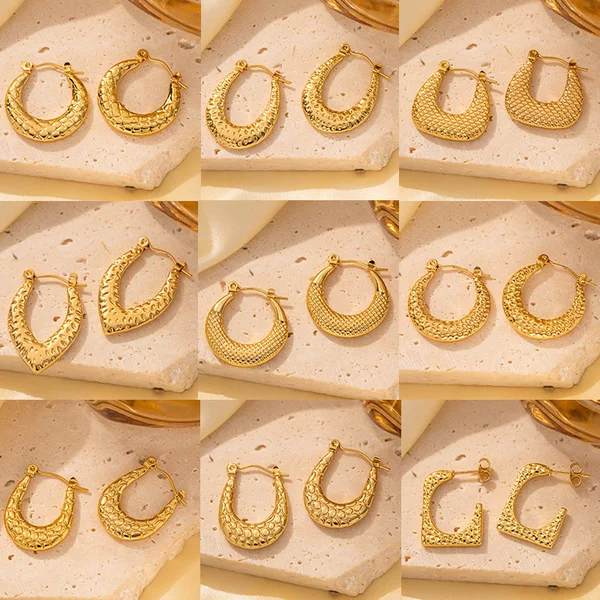 Directly Supplied from the Manufacturer, Cross-Border Best-Selling Geometric Line Stainless Steel Earrings and Ear Clips, Niche High-End Titanium Steel Earrings and Ear Accessories