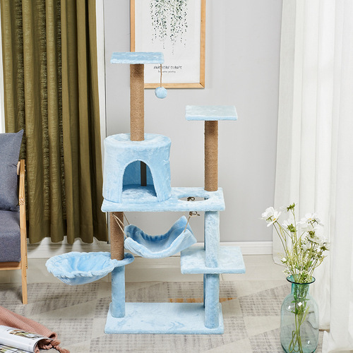 Manufacturer Customized Solid Wood Cat Tree Cat Nest Cat Pole Integrated Cat Scratch Board Cat House DIY Cat Toys Cat Jumping Board