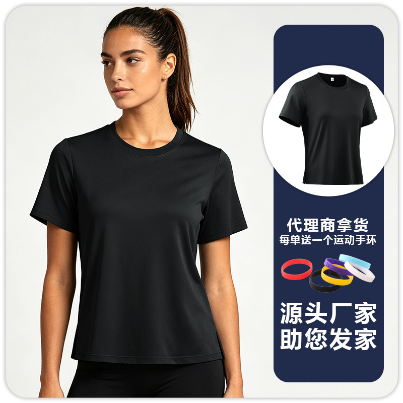 Camiseta Deportiva de Secado Rápido para Mujer F8211, Mezcla de Fibra Química, Transpirable, para Yoga y Gimnasio image 9
