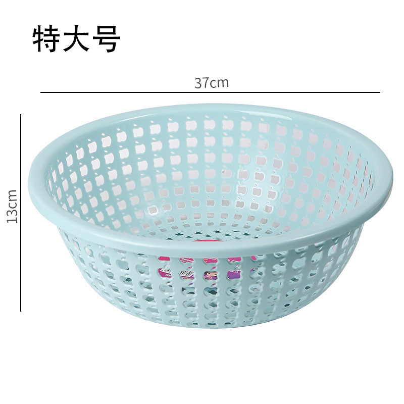 Cesta de drenaje de plástico hueca redonda Cesta de almacenamiento engrosada de frutas y verduras de cocina Cesta de lavado con filtro multifuncional