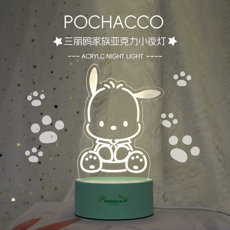 Оригинал Sanrio, акриловый светильник/подсветка для витрины, украшение с персонажами Pochacco (большие уши)