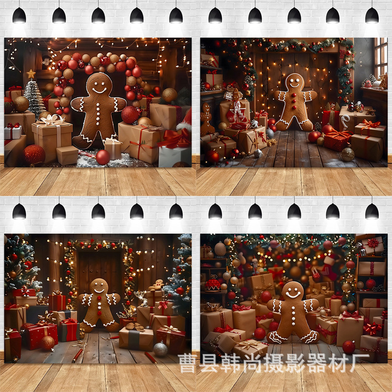 New Christmas Background Cloth Biscuits Little People Christmas Tree Children Photography Background Cloth Family Holiday Party Cross Border New Christmas Background Cloth Biscuits Little People Christmas Tree Children Photography Background Cloth Family Holiday Party Cross Border