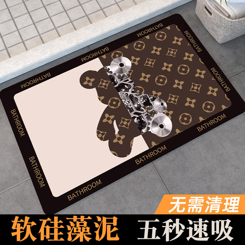 Bathroom Floor Mat Toilet Door Cross-border Non-slip Foot Mat Toilet Entry Diatom Mud Absorbent Mat Quick-drying Cartoon Home