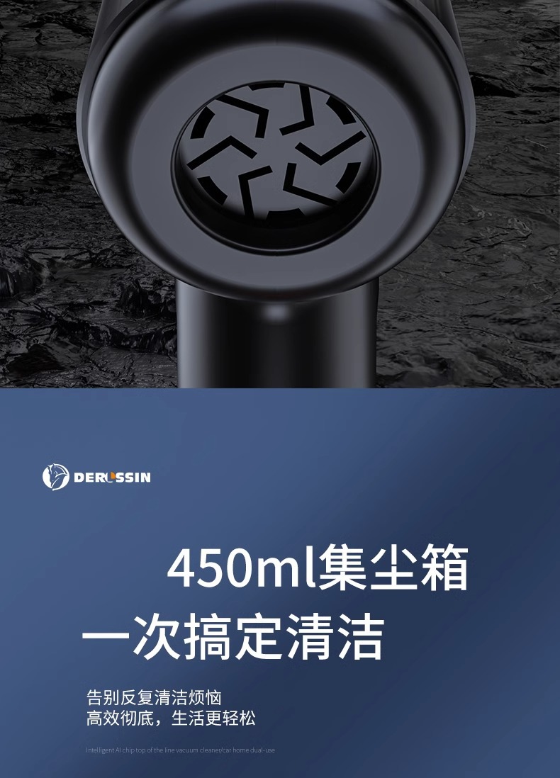 Car Vacuum Cleaner, Lithium Battery, Handheld, Small, Super Powerful, Wireless Charging, Dual-Purpose for Home Use, Suction and Blowing, High Suction Power for Car Interior
