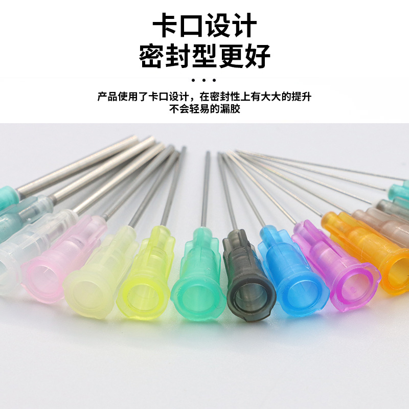 Aguja dispensadora de bayoneta de 25mm aguja de acero de plástico de precisión de una pulgada aguja de dispensación consumibles accesorios boquilla de aguja