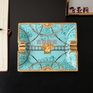 High-End Elegant Hermès Ceramic Cigar Ashtray for Boss, Suitable for Small Internet Cafes, Ktv C Style*
