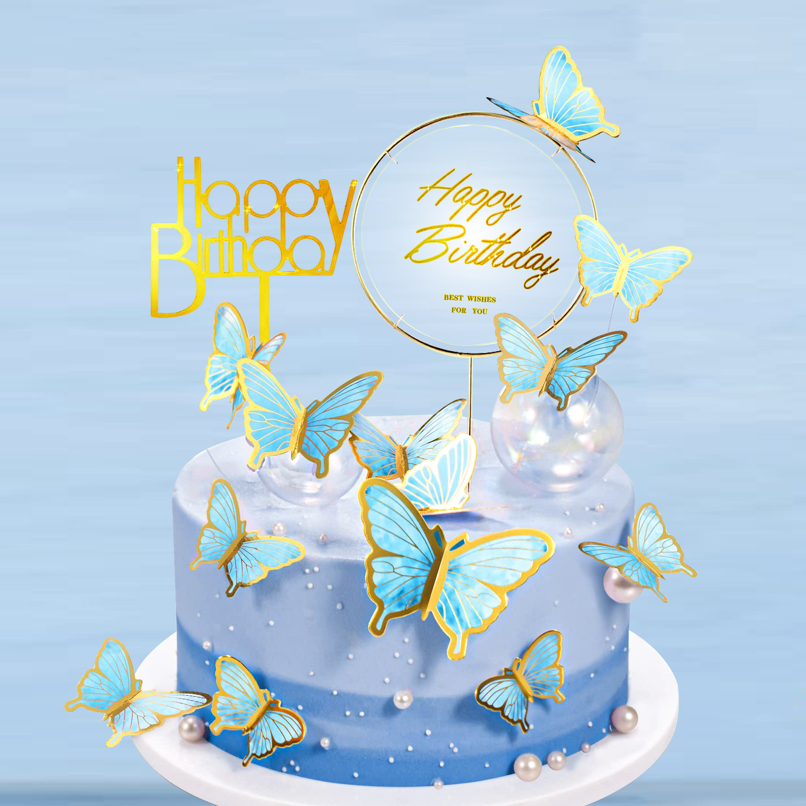 Birthday Fairy Style Cute Letter Butterfly Paper Birthday Cake Decorating Supplies display picture 7