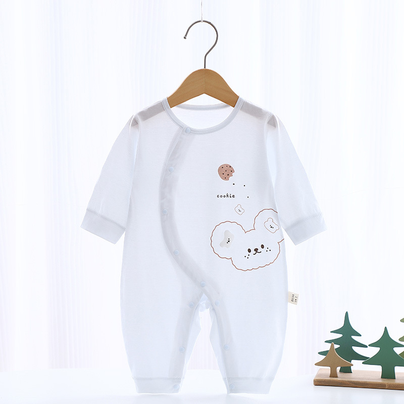 baby jumpsuit pure cotton category a summer thin long sleeve jumpsuit baby clothes butterfly clothes newborn clothes