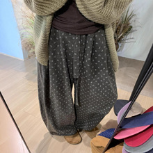 磨毛碎花休闲裤女2025秋季新款宽松显瘦裤子