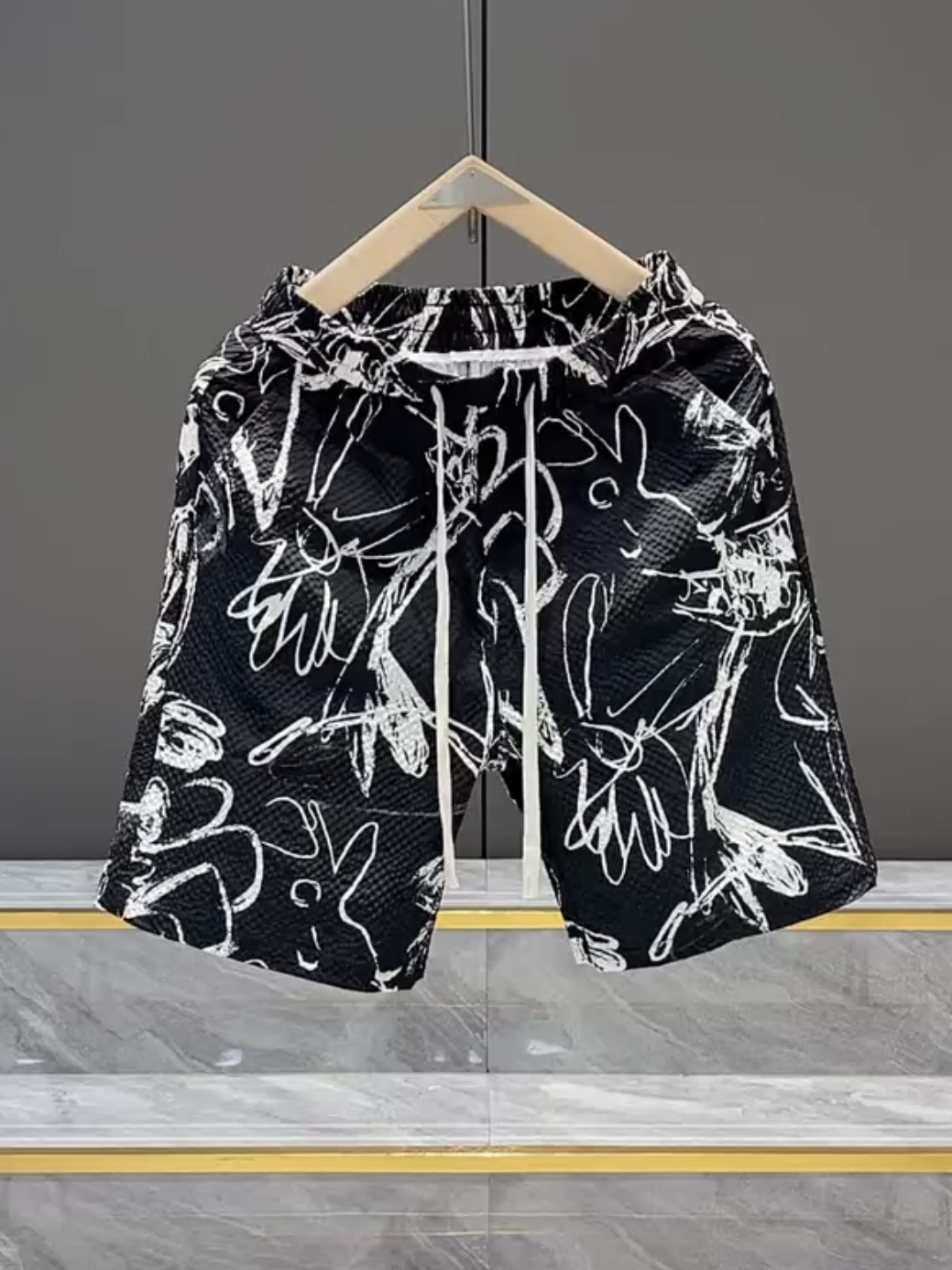 Men's Casual Summer Shorts Fashion Print Relaxed Fit Straight Leg 5 Pocket Design_viptrois.com