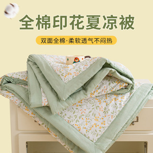New Double-Sided Cotton Summer Quilt Machine Washable Small Fresh Cotton Summer Quilt Thin Quilt Core Air-Conditioned Quilt Summer Cool Quilt