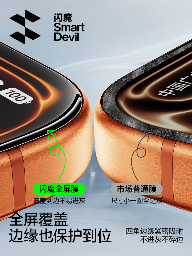 Flash Magic Suitable for Iphone16Promax Tempered Film 15Pro Textureless Apple 17Promax Full Screen New Model 13