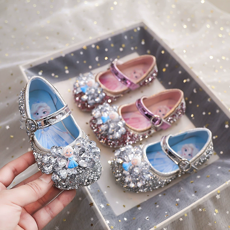 Девушки Asha кроссовки принцессы 2025 весна и осень новые детские хрустальные туфли