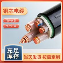 國標YJV銅芯電纜線3/4/5芯10/16/25平方護套線三相四線戶外阻燃線