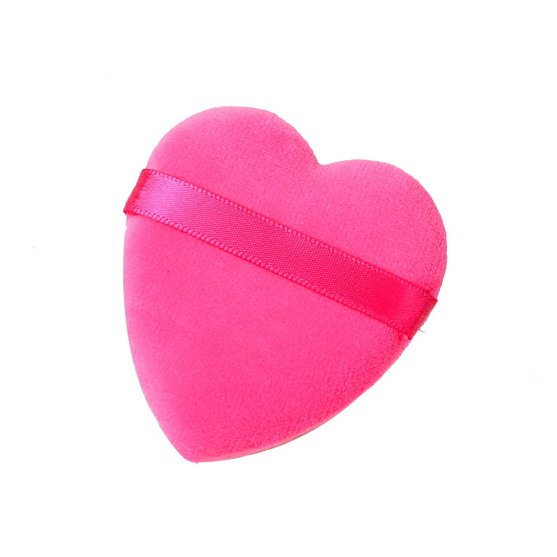 Fuera transfronterizo corto flocado amor soplo de polvo seco no come polvo esponja de terciopelo vertical polvo suelto maquillaje de algodón fábrica logotipo personalizado