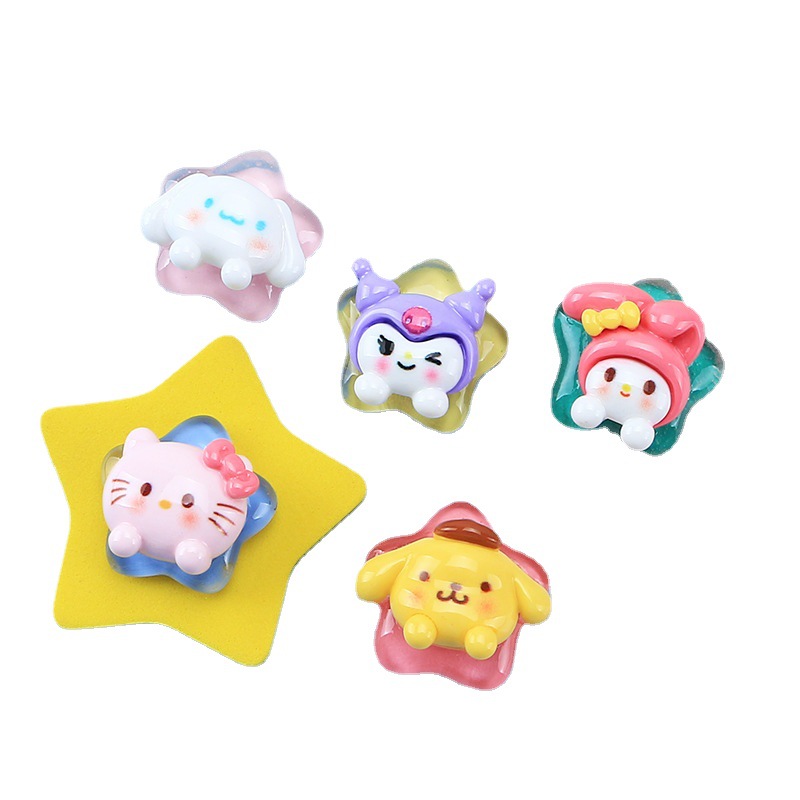 Internet celebridad manejar hielo transparente estrella animal lindo DIY joyería accesorios de resina al por mayor crema pegamento hecho en casa caja del teléfono horquilla