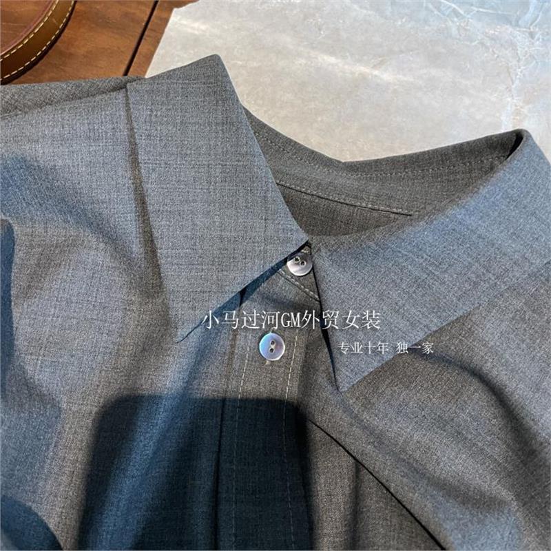 Highly Recommended!! Simple and Luxurious Style Is Too Attractive~ B*C Chain Cuff Loose Wool Lapel Elegant Shirt for Women Highly Recommended!! Simple and Luxurious Style Is Too Attractive~ B*C Chain Cuff Loose Wool Lapel Elegant Shirt for Women